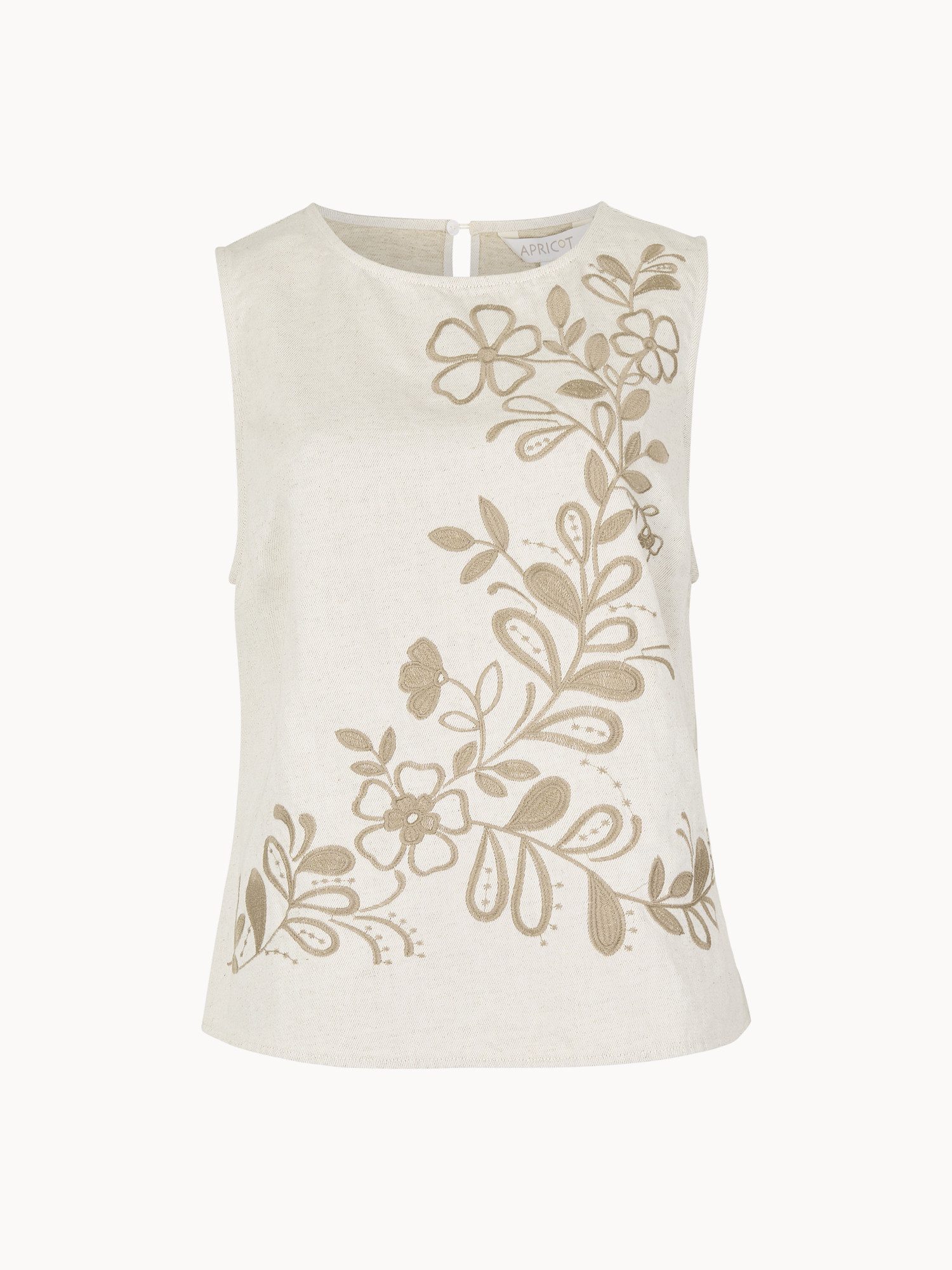 Apricot Spitzentop Denim-Oberteil mit Blumenstickerei – Bild 5 von 5