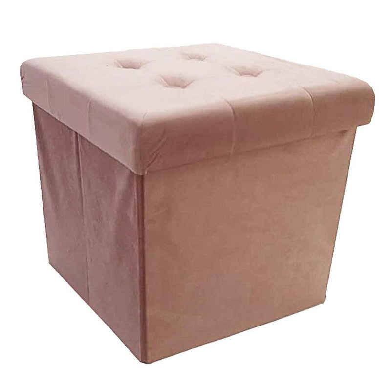 style home Sitzhocker, Sitzwürfel mit Stauraum Aufbewahrungsbox faltbar 38x38x38 cm Pink