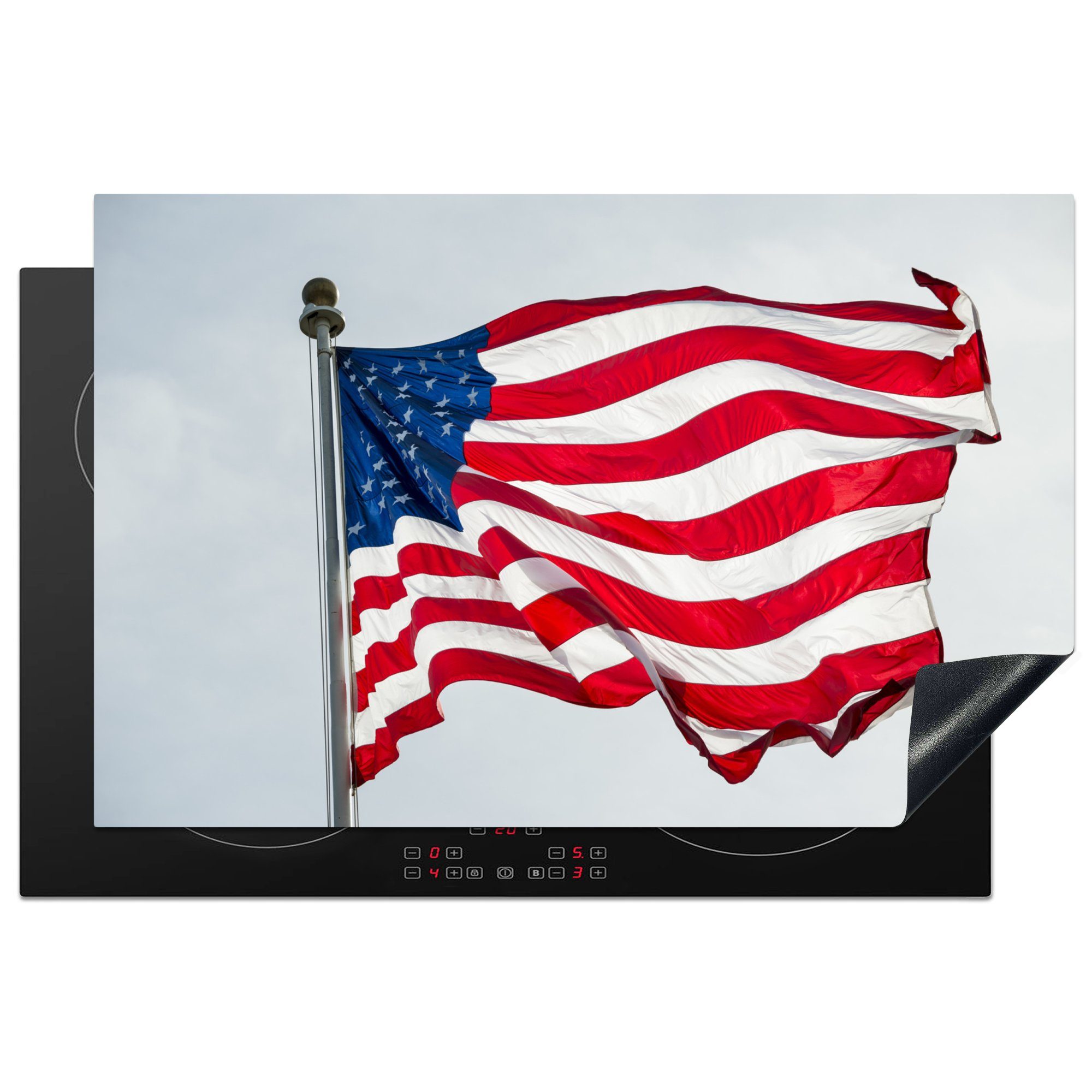 Flagge für Amerika küche, cm, - 81x52 Vinyl, MuchoWow - Luft, Schutz (1 Induktionskochfeld tlg), Herdblende-/Abdeckplatte Ceranfeldabdeckung die