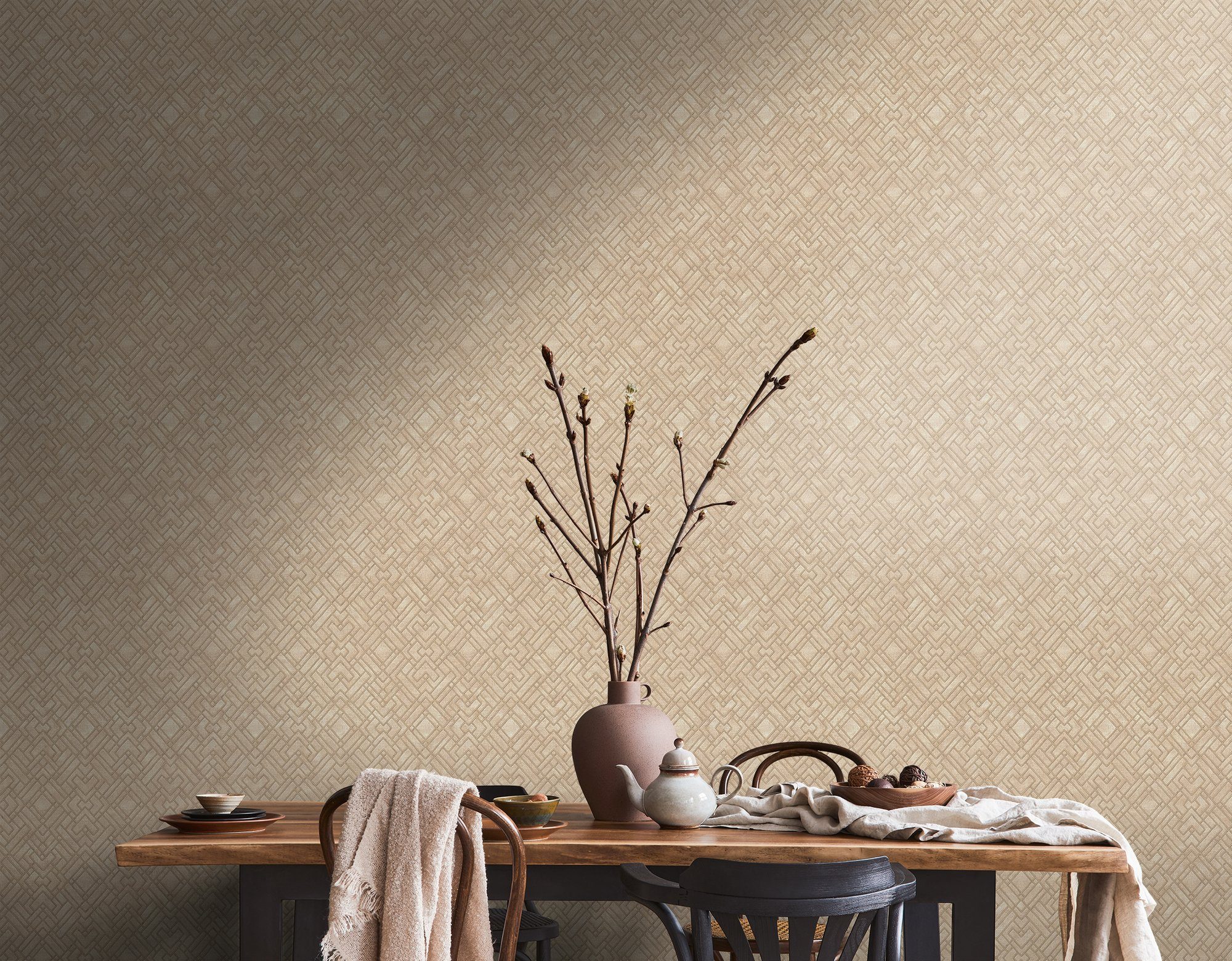 Bricoflor Tapete im Art Deco Stil Gold Ideal für Wohnzimmer und Schlafzimme günstig online kaufen