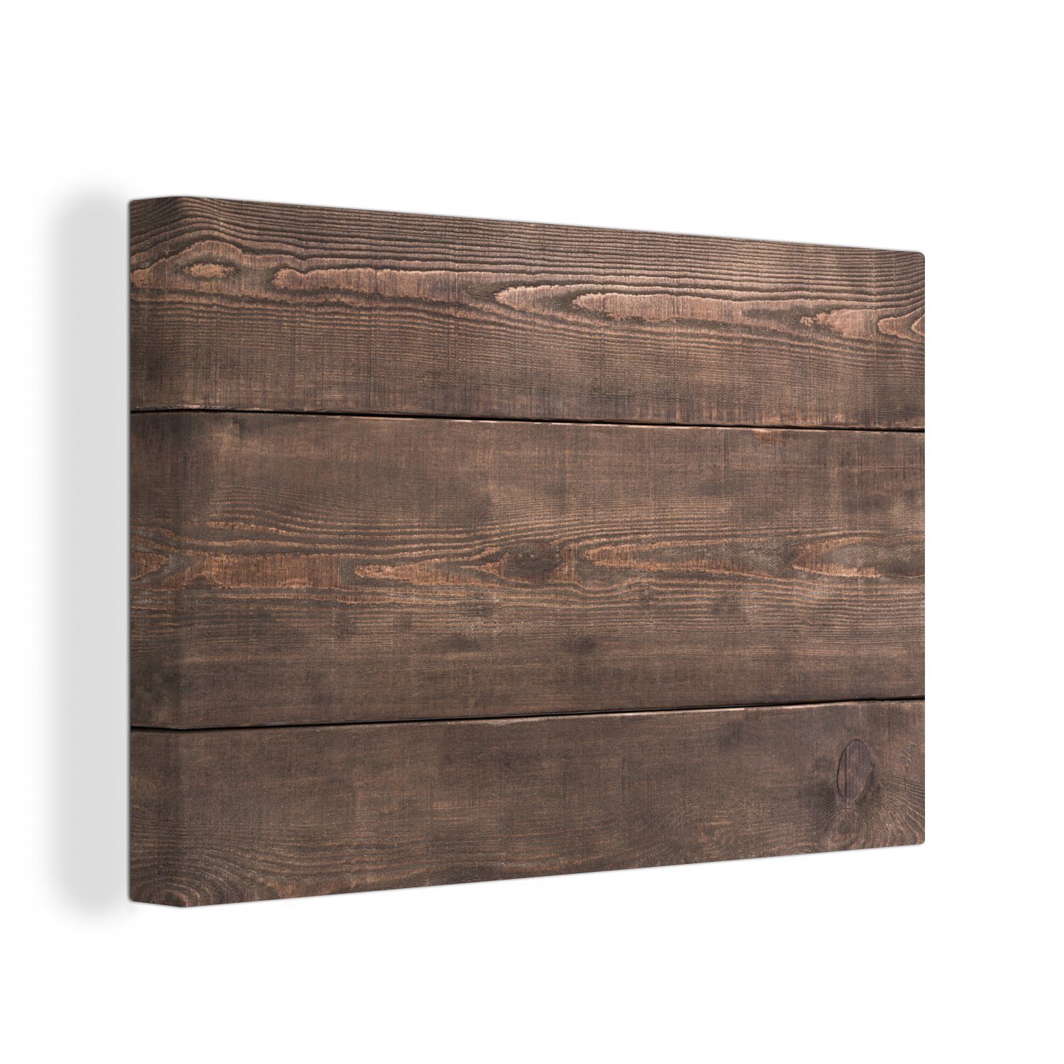 OneMillionCanvasses® 30x20 Wanddeko, verwitterten Holzstruktur, mit Leinwandbild (1 Dielen cm Leinwandbilder, St), Wandbild einer Aufhängefertig,