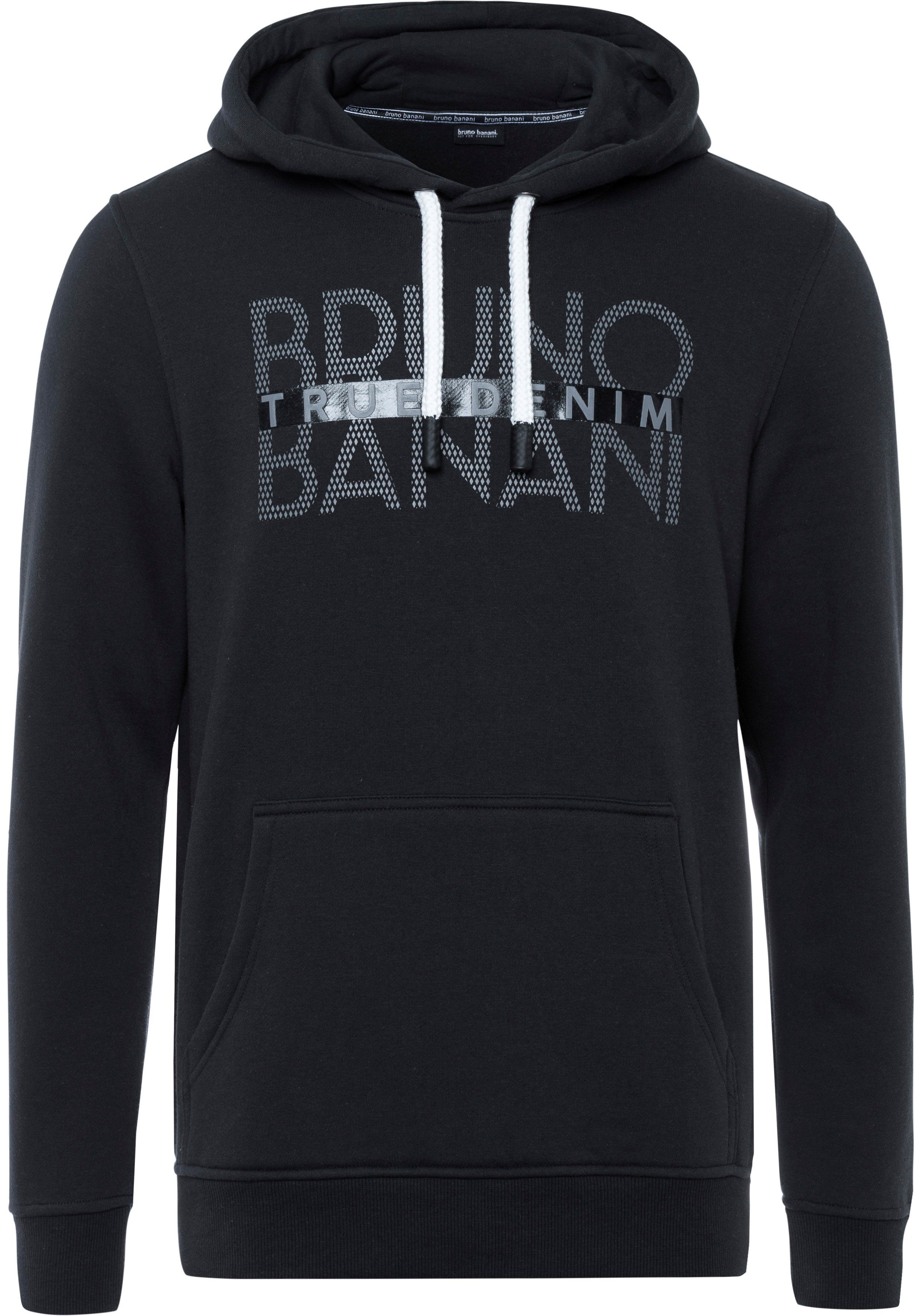Logoprint schwarz Kapuzensweatshirt vorne Banani Bruno