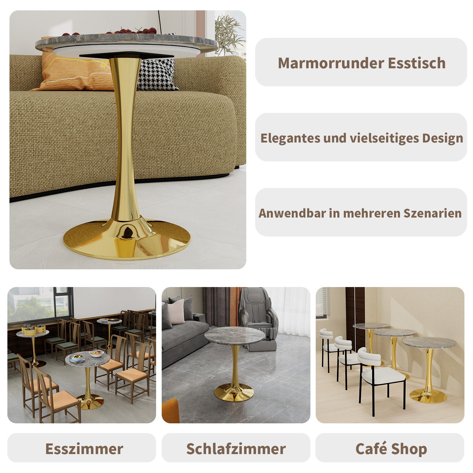 REDOM Schreibtisch für 2–4 Personen (im Mid-Century-Modern-Stil, geeignet als Esstisch für 2–4 Personen., 1-St., 70×72cm)