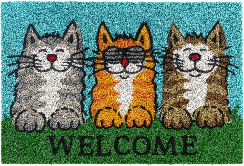 Katzen HOME cm, HOBBY, & rechteckig, Welcome 15 & Kokosmatte matches21 40x60 Fußmatte Höhe: mm