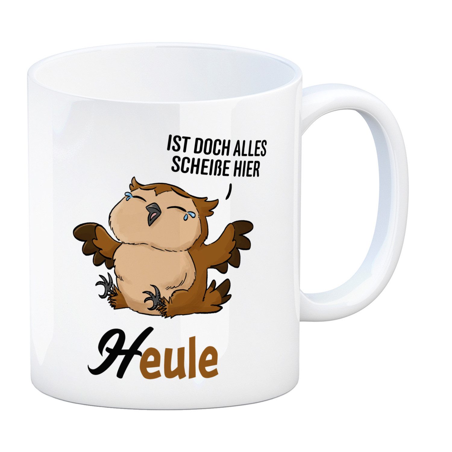 speecheese Tasse Eule Heule Kaffeebecher mit Spruch Ist doch alles