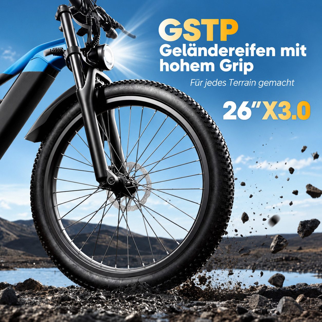 OOTD E-Bike Fatbike 26"*3.0 elektrobike, 48V 20Ah Akku bis 150 km, 500W Motor, 80 Nm, (1 tlg) – Bild 2 von 5