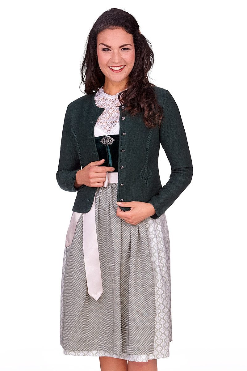 Spieth & Wensky Trachtenstrickjacke Trachten Strickjacke - PERLA - flaschengrün