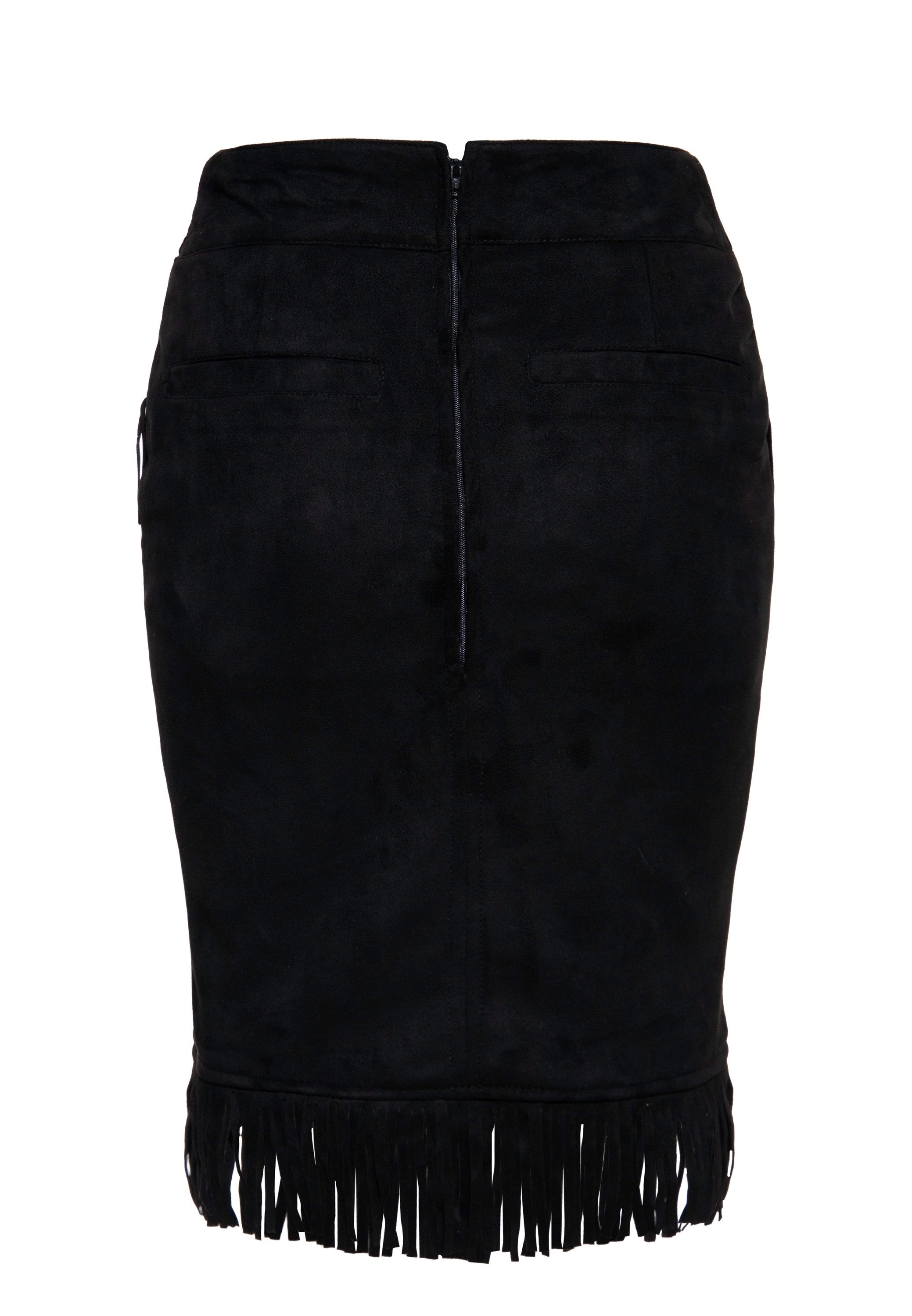 QueenKerosin Bleistiftrock mit Fransen günstig online kaufen
