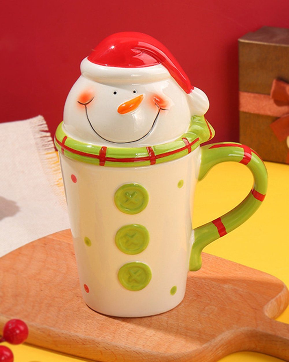 Dekorative Becher Kinder Weihnachtsgeschenk, Tasse, Kaffeetasse mit Deckel