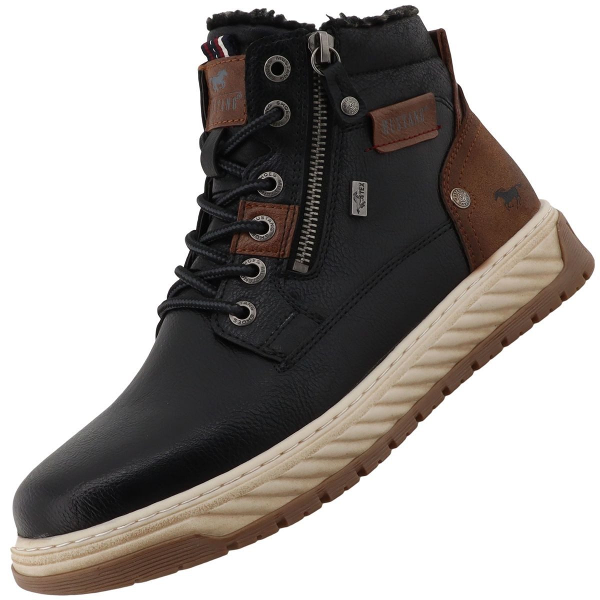 Mustang Shoes 36M0011001-black Stiefel Gefütterter Herrenboot mit Tex-Funktion