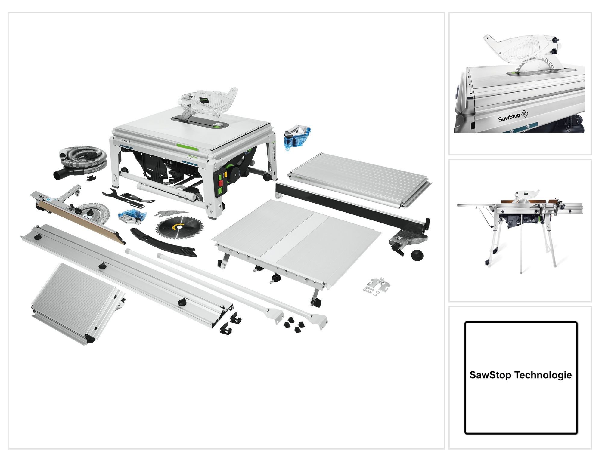 FESTOOL Tischkreissäge TKS 80 EBS Set Tischkreissäge 2200 Watt 254 mm (575828) + 1x KT-TKS
