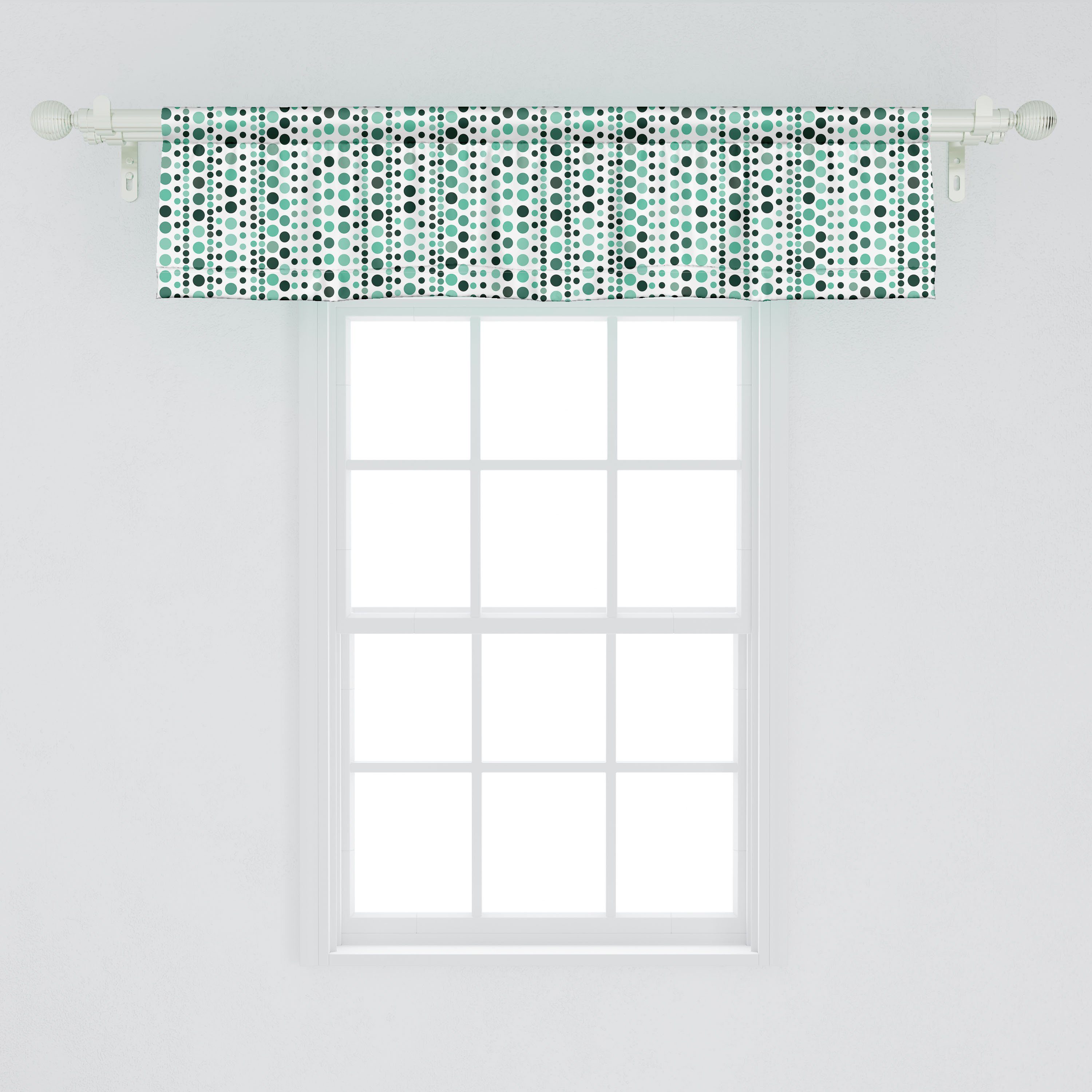 Microfaser, mit Dekor Abakuhaus, Vorhang für Stangentasche, Geometrische Kreis-Punkte Volant Schlafzimmer Modern Scheibengardine Küche