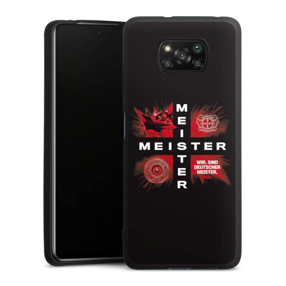 DeinDesign Handyhülle Bayer 04 Leverkusen Meister Offizielles Lizenzprodukt, Xiaomi Poco X3 Pro Silikon Hülle Premium Case Handy Schutzhülle