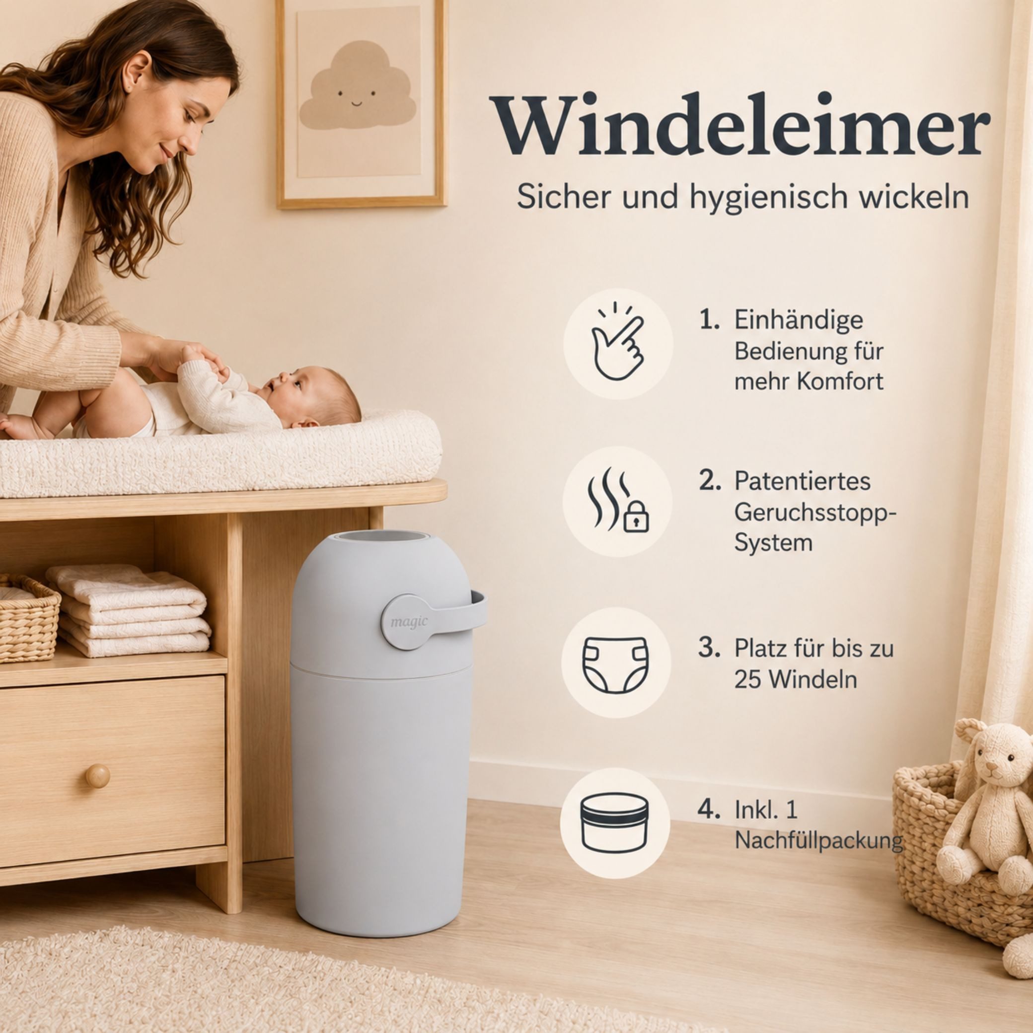 Kinderhaus Blaubaer Windeleimer Magic Majestic Windeleimer TOP