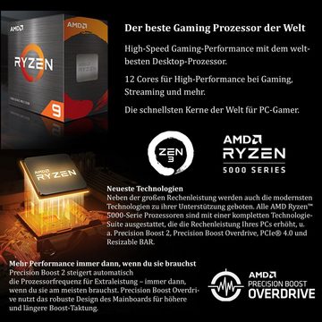 Meinpc Evil 5900X RTX 4070 Gaming-PC (AMD Ryzen 9 5900X, Nvidia GeForce RTX 4070 12GB, 32 GB RAM, 1000 GB SSD, Wasserkühlung, Windows 11 Pro 64 Bit, Wasserkühlung)