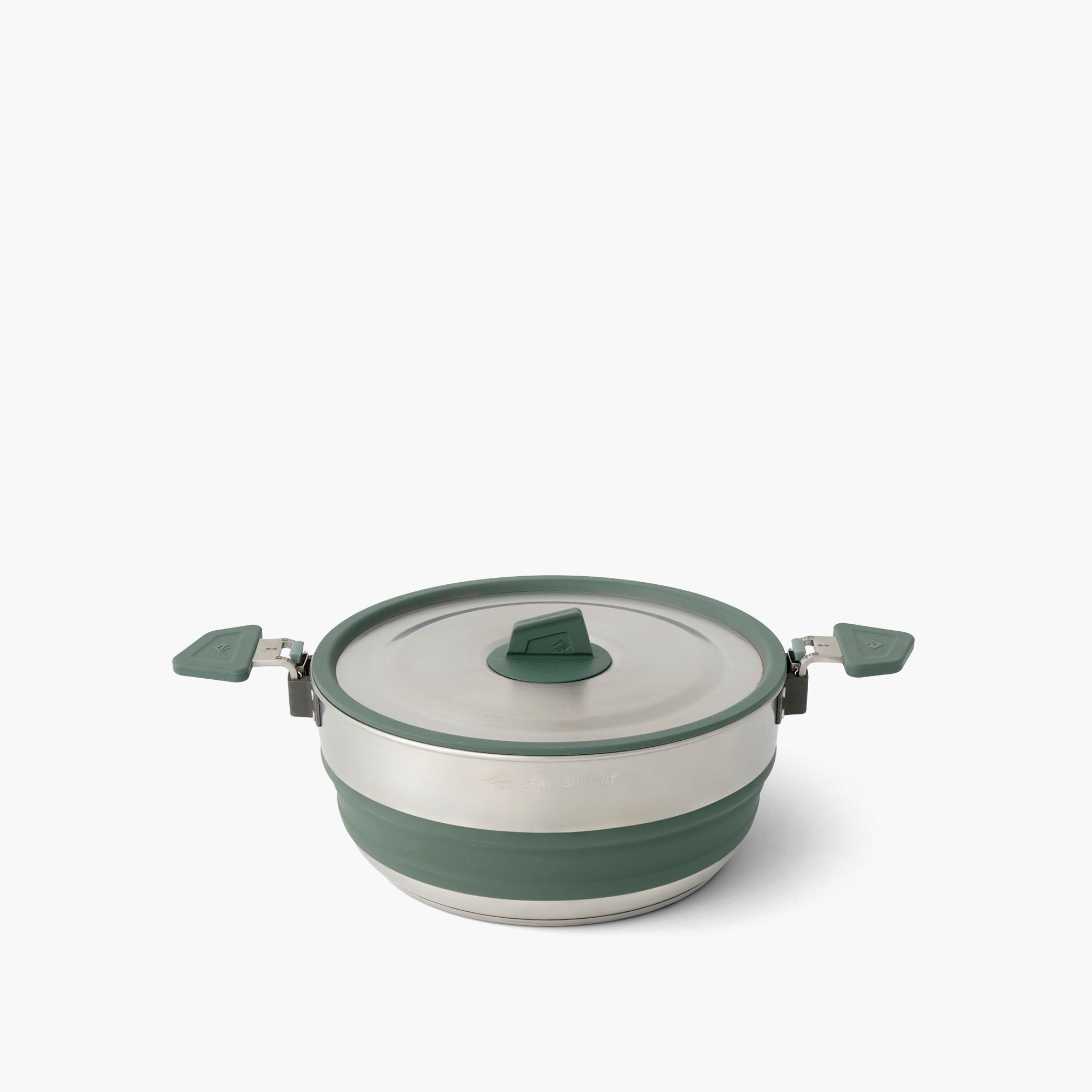 sea to summit Kochtopf Detour Stainless Steel Collapsible Pot - 3L Laurel Wreath Green