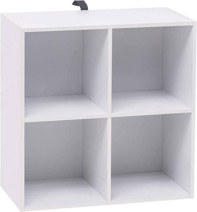 Woltu Bücherregal, 1-tlg., Würfelregal 4 Fächer aus MDF 60x30x60cm Weiß
