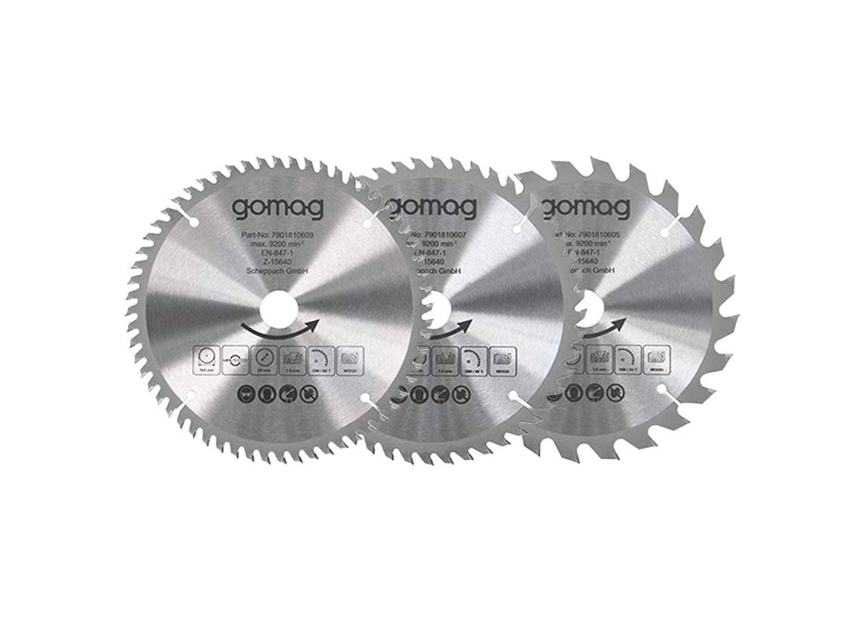 Gomag Akku-Handkreissäge GO-HKS165 2,0 Ah Starterkit + Sägebl., Set, 7-St., inkl. Sägeblätter mit Ø 165 mm – Bild 4 von 5