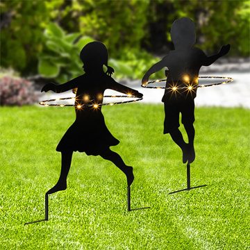 etc-shop LED Solarleuchte, LED-Leuchtmittel fest verbaut, Solarset für Garten Solar Gartenstecker Kinderfiguren
