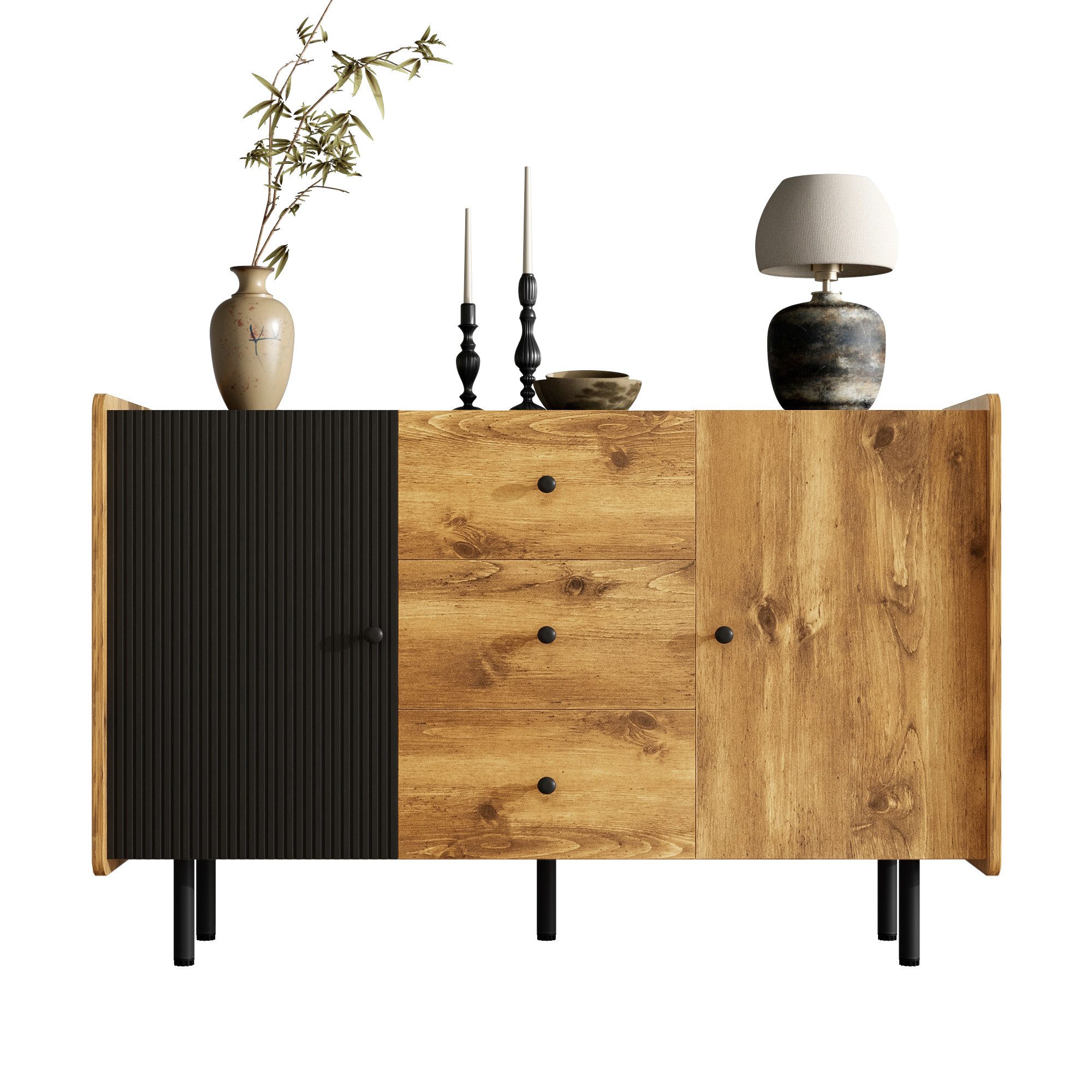 PXloue Sideboard Kommode Altholzoptik mit 2 günstig online kaufen