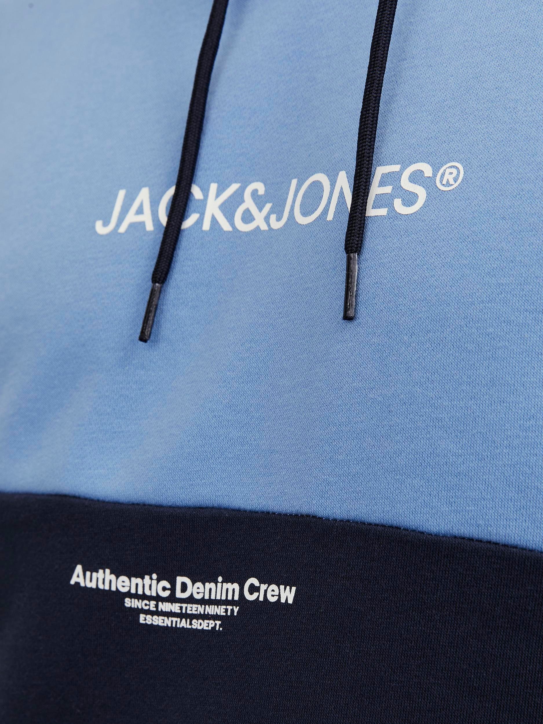 Jack & Jones Kapuzensweatshirt JJERYDER BLOCKING NOOS Pacific HOOD SWEAT Coast