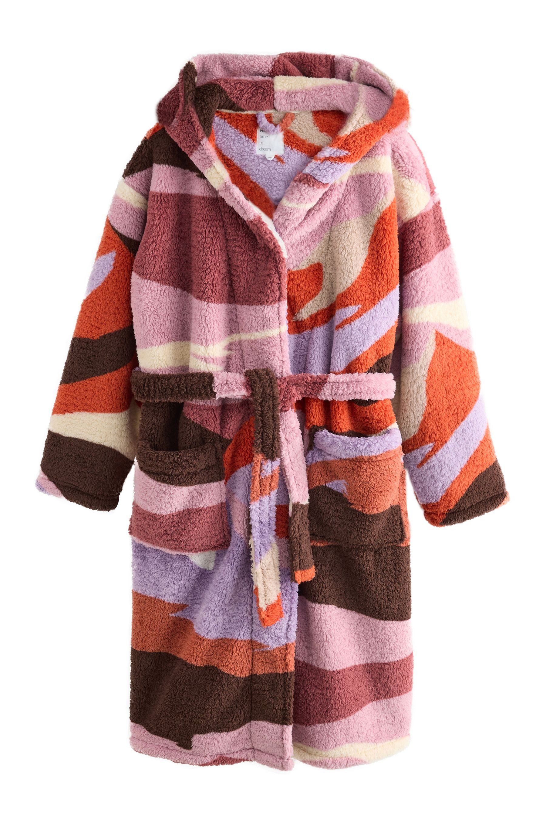 Next Damenbademantel Morgenmantel aus Teddyborg, Polyester (recycelt) günstig online kaufen