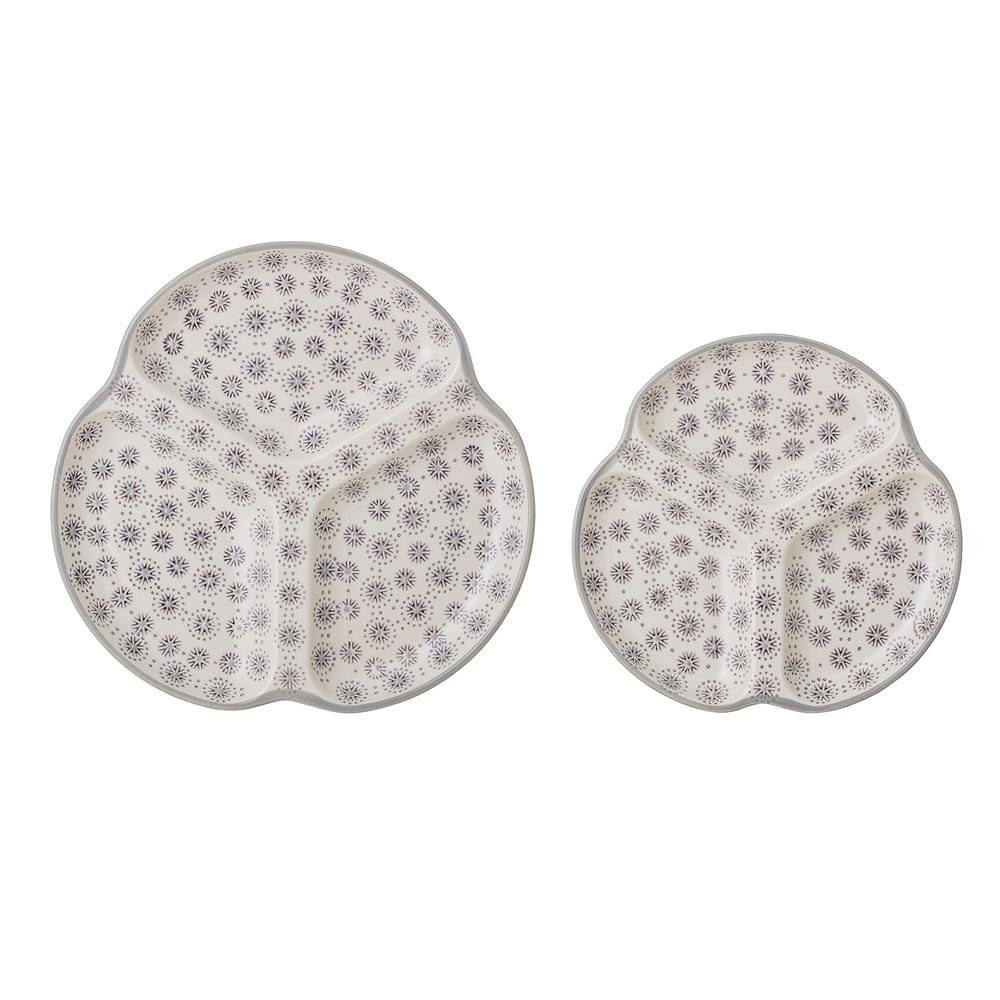 Bloomingville Servierplatte Elsa 2er Set, Keramik Тарелки Serviergeschirr Landhaus nordisches dänisches Design