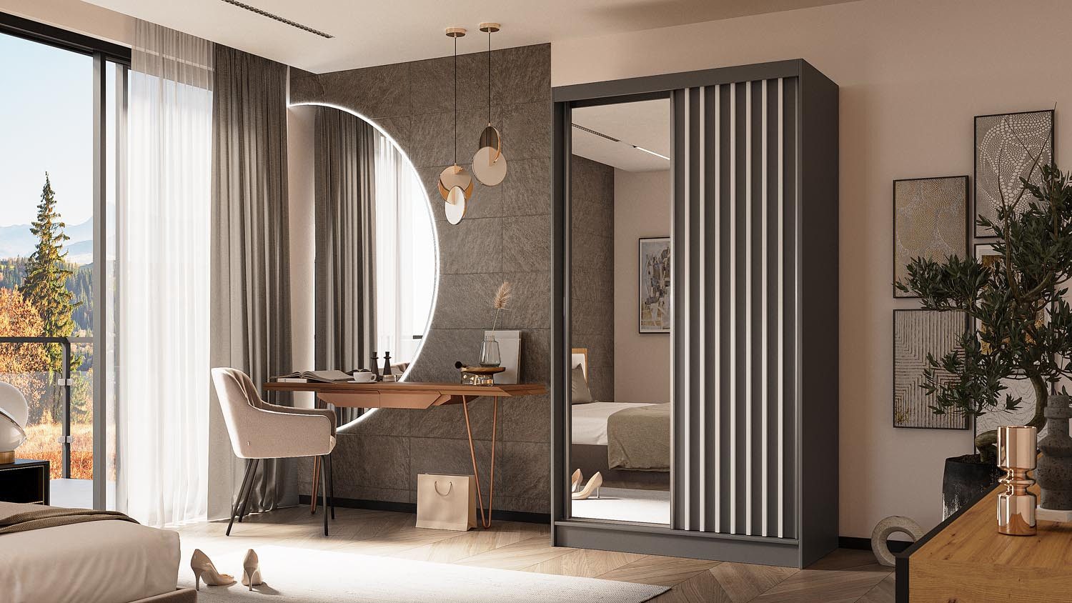 WFL GROUP Kleiderschrank Venus mit Schwebetüren, günstig online kaufen