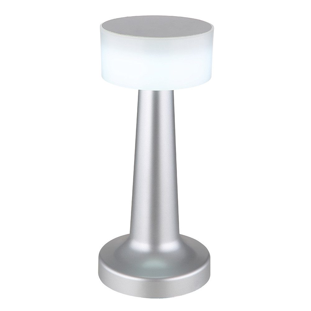 GLOBO LIGHTING Schreibtischlampe, LED-Leuchtmittel fest verbaut, Warmweiß, Neutralweiß, Tageslichtweiß, LED Tischleuchte Wohnzimmerlampe Touchdimmer Akku USB nickel H 21,5cm