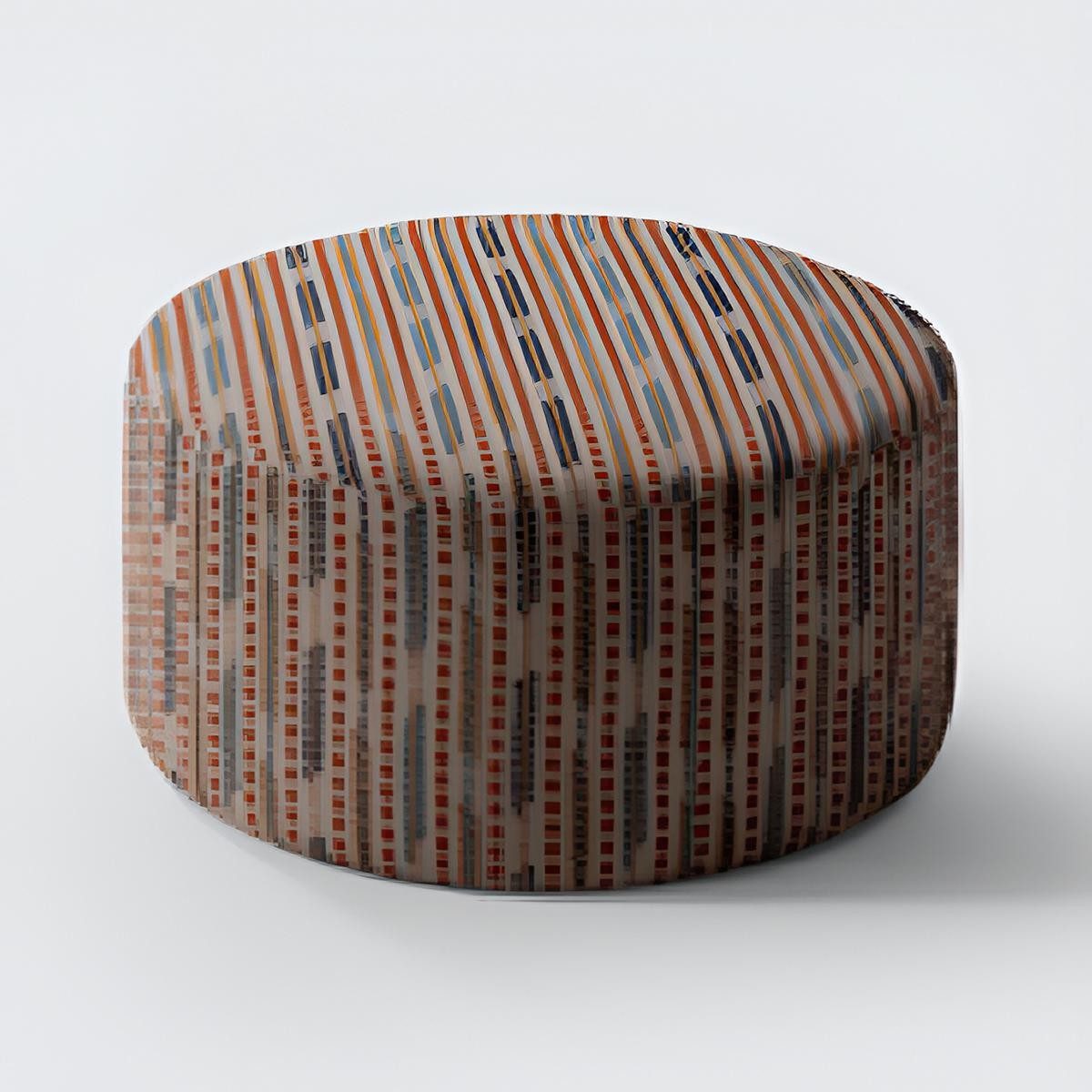 Xlmoebel Polsterhocker Stilvoller Designer Textilpouf für Wohnzimmer und Füße, Made in Europa
