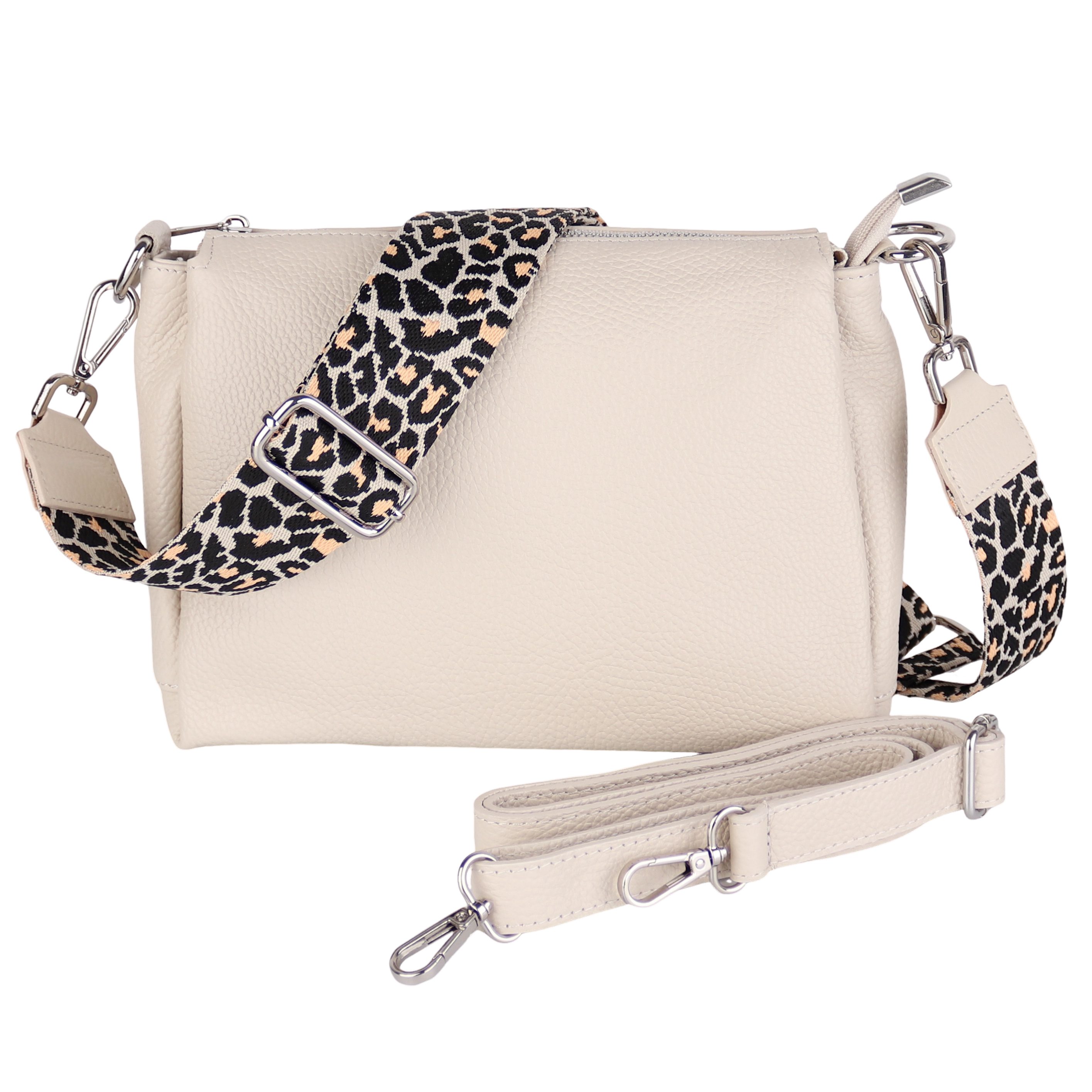Umhängetasche Damen, Crossbody Bag, Echtleder Made in Italy