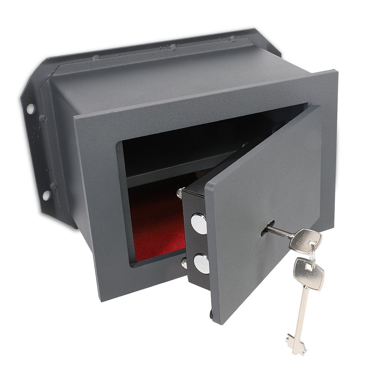 Navaris Wandtresor, aus Stahl mit Schlüsselschloss Wand Safe Tresor inkl. 2 Schlüssel