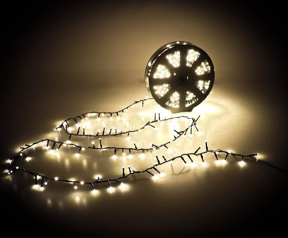 Bubble-Store LED-Lichterschlauch LED-Lichterkette, 1000 LED´s warmweiß,  Lichterschlauch für Innen Außen, Weihnachtsdeko