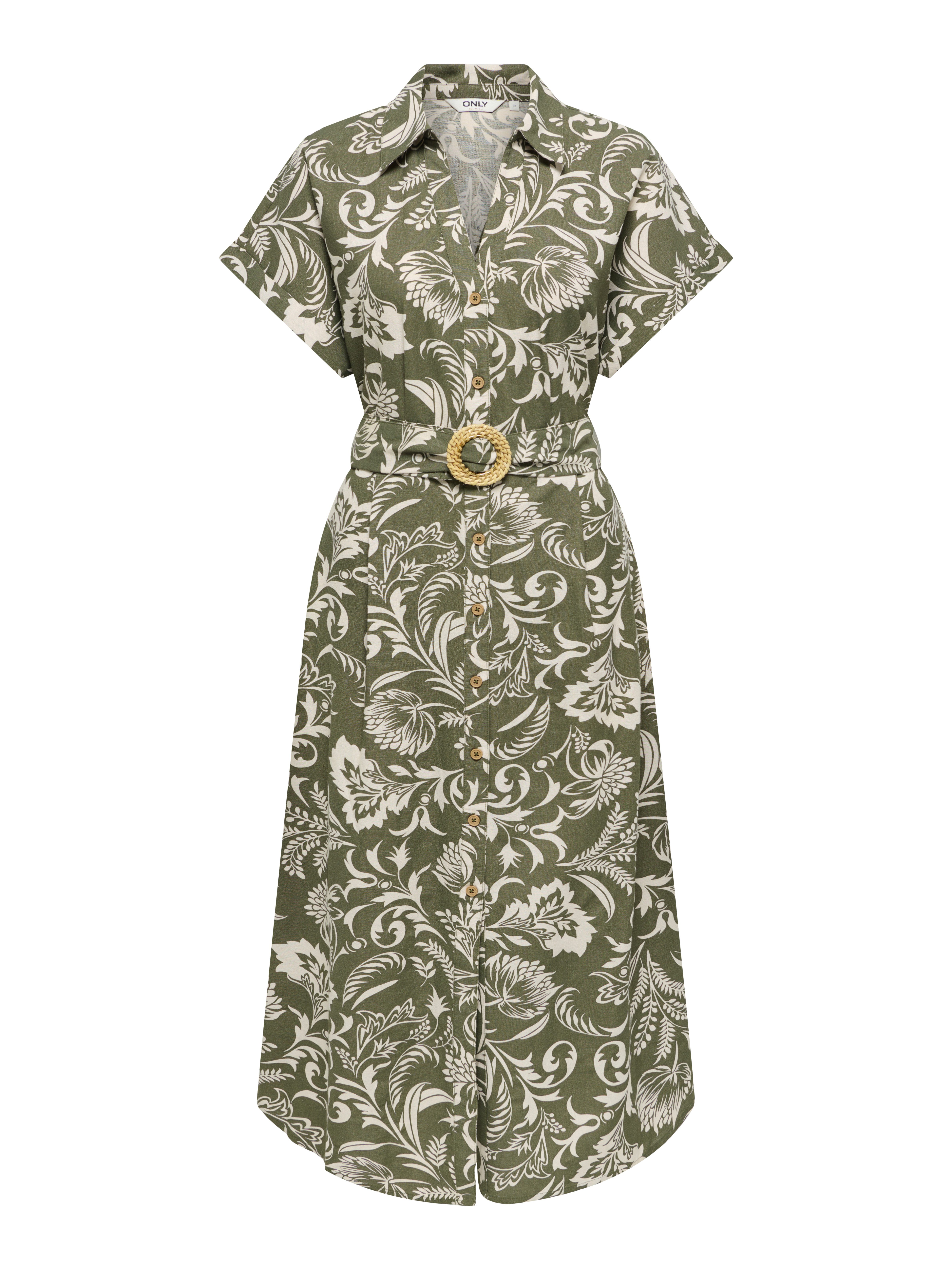 ONLY Hemdblusenkleid ONLJAKIRI LINEN SS MIDI SHIRT DRESS WVN Viskosemischung mit Leinen, regular fit