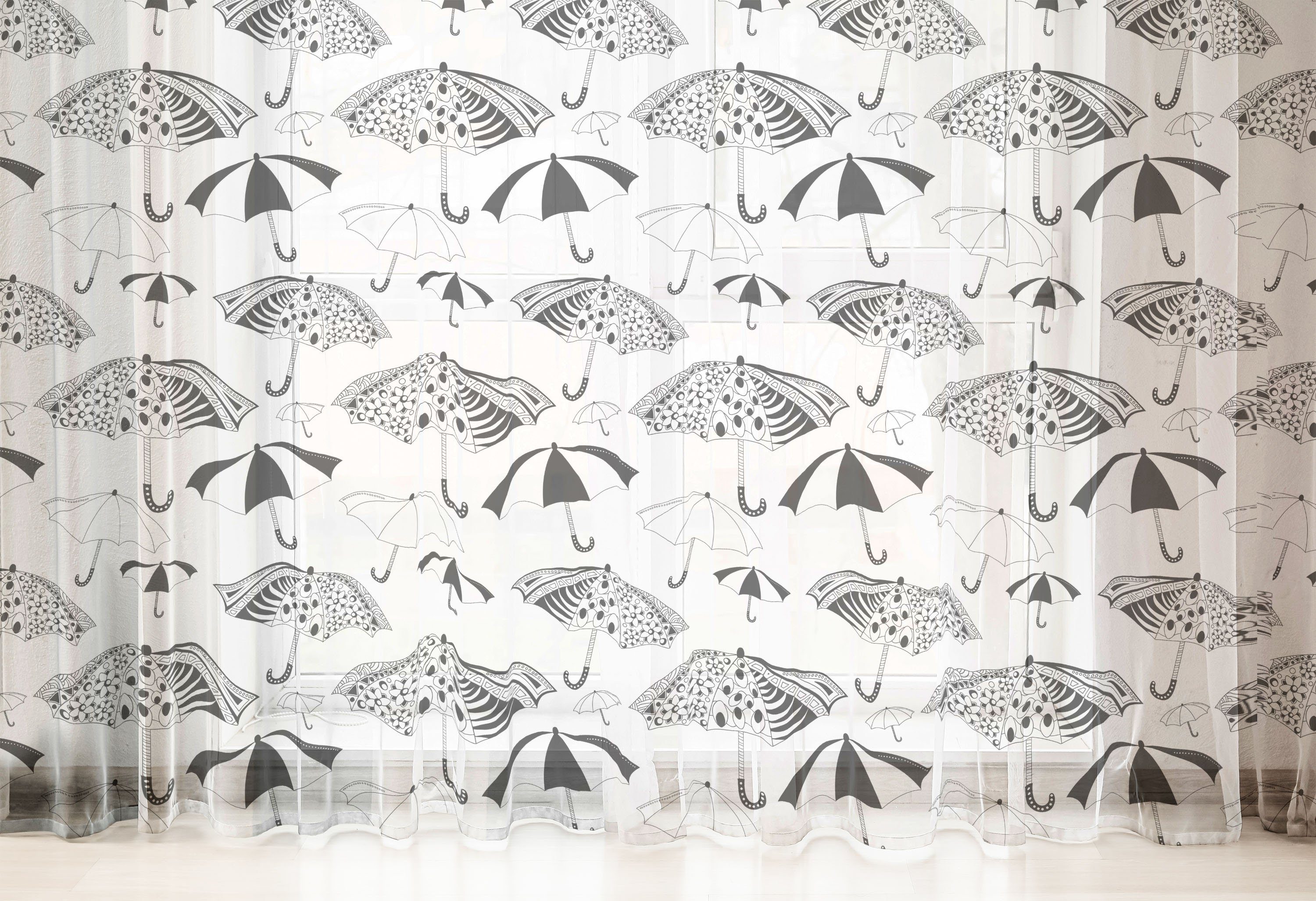 Regenschirme Drapierung Party Abakuhaus, 2 Weiß schiere Hochzeit für Panels, Aufwändige Gardine