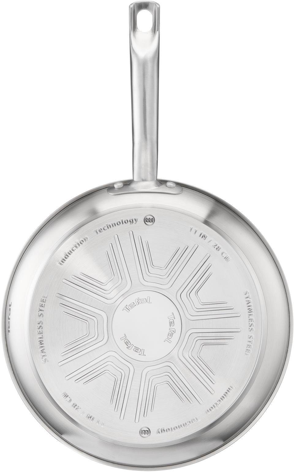 Tefal Bratpfanne Virtuoso, Edelstahl (1-tlg), Edelstahl, Antihaftversiegelung, Thermo-Spot, alle Herdarten,Induktion