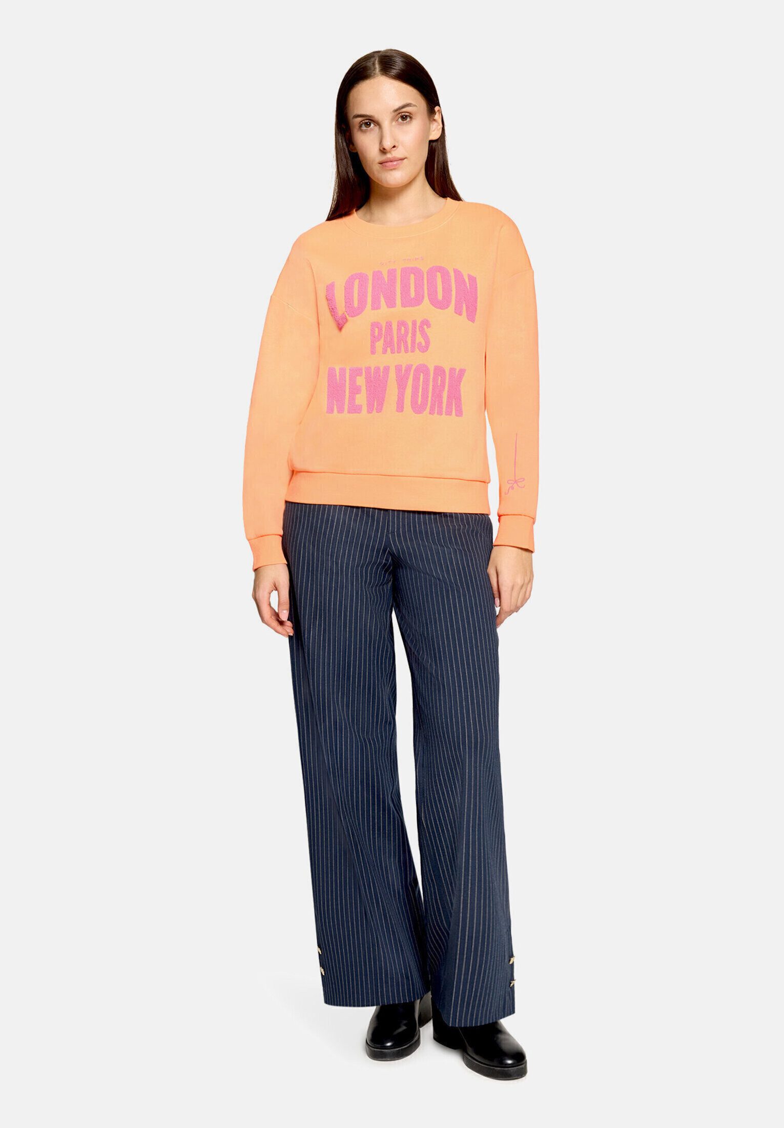 Cartoon Sweatshirt Damen mit Rippbündchen