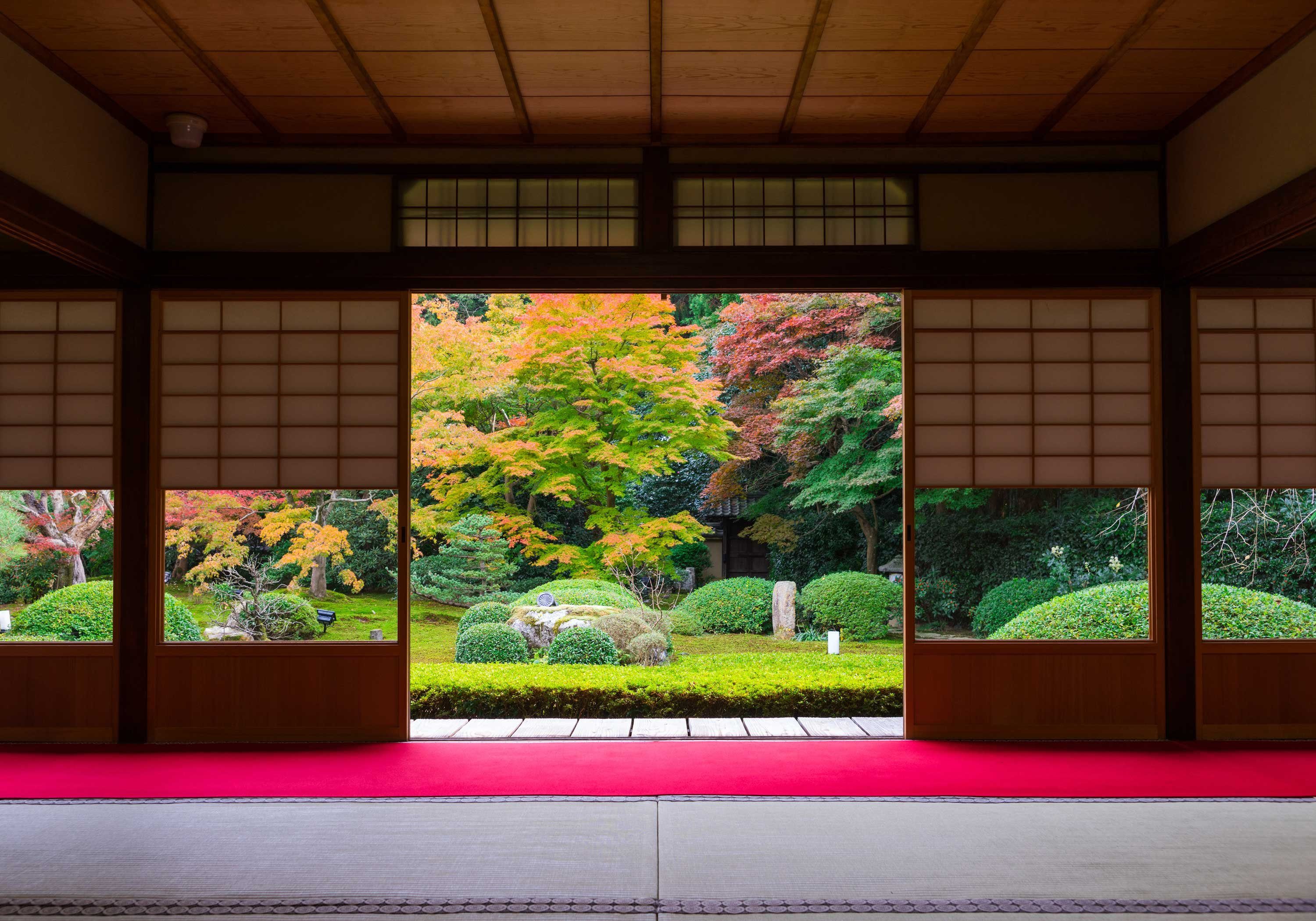 wandmotiv24 Fototapete Japanische Architektur Garten, glatt, Wandtapete, Motivtapete, matt, Vliestapete