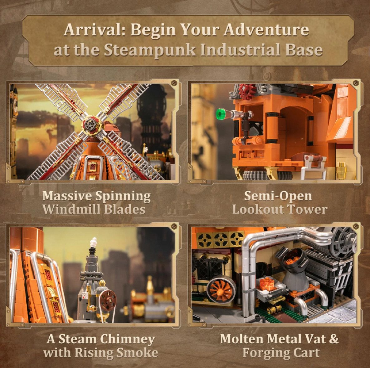 Pantasy Pantasy 85026 Steam Punk Windmühle 2.400 Teile Konstruktions-Spielset, (2400 St)