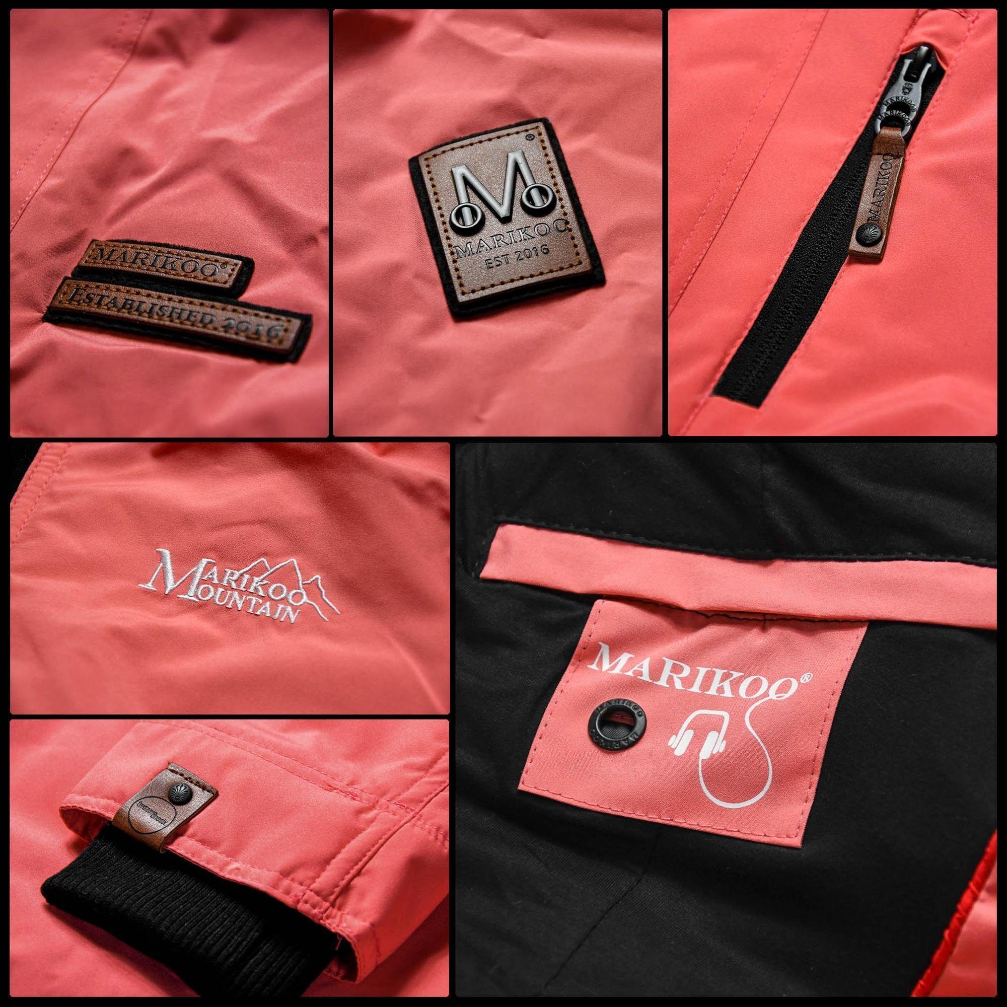 Marikoo Outdoorjacke Brombeere Sportliche Übergangsjacke mit Kapuze und schützendem Kragen – Bild 5 von 5