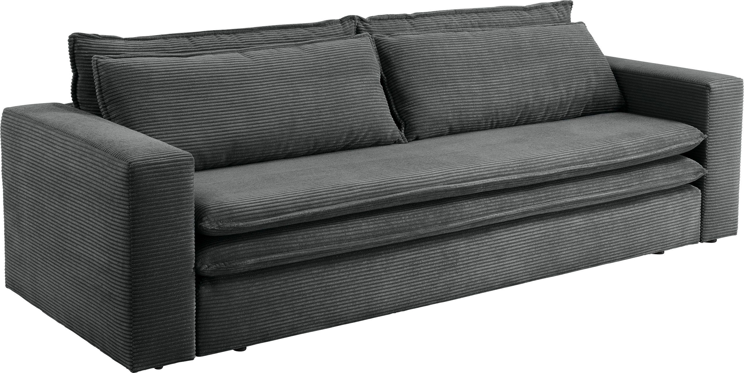 Places Sitzgruppe (2-tlg), Loveseat-Hocker im Set 3-Sitzer-Sofa mit PIAGGE, of Anthrazit Bettfunktion Style und