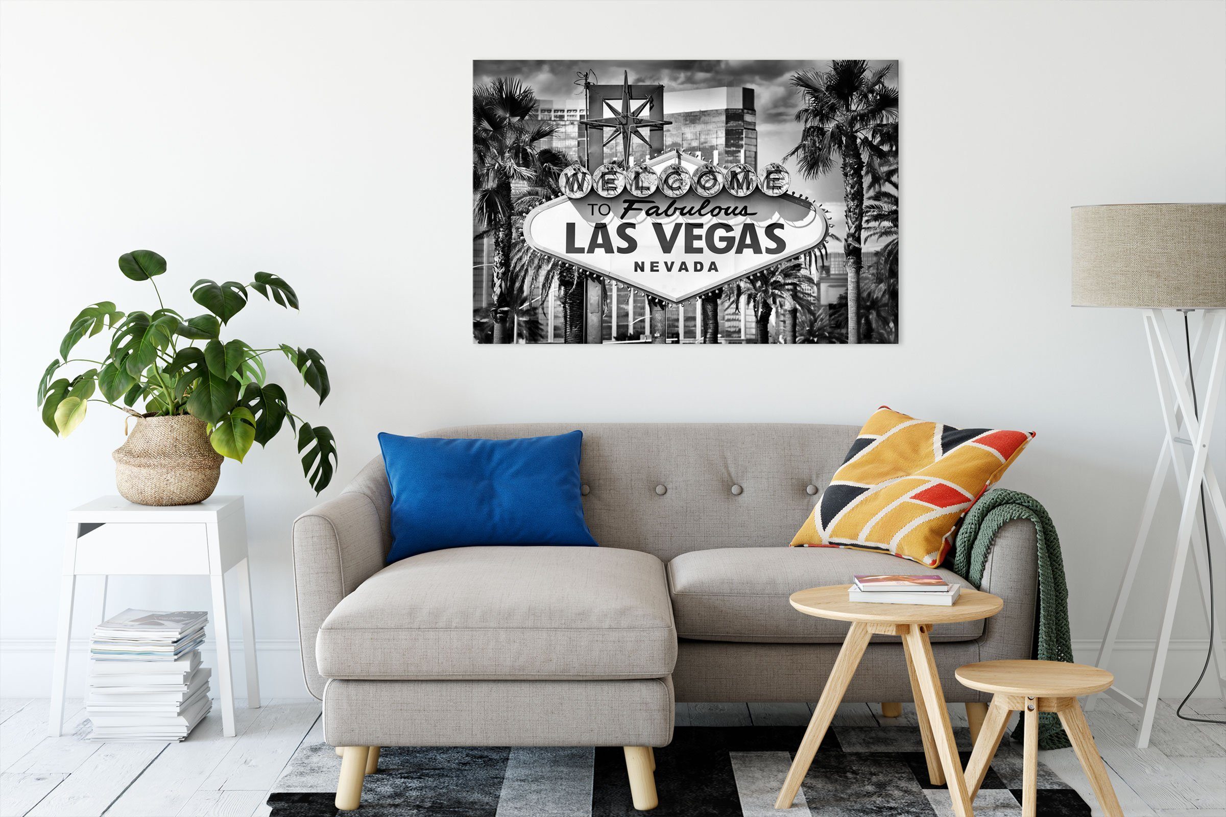 Pixxprint Leinwandbild Las Vegas Ortseingangsschild, Las Vegas Ortseingangs günstig online kaufen