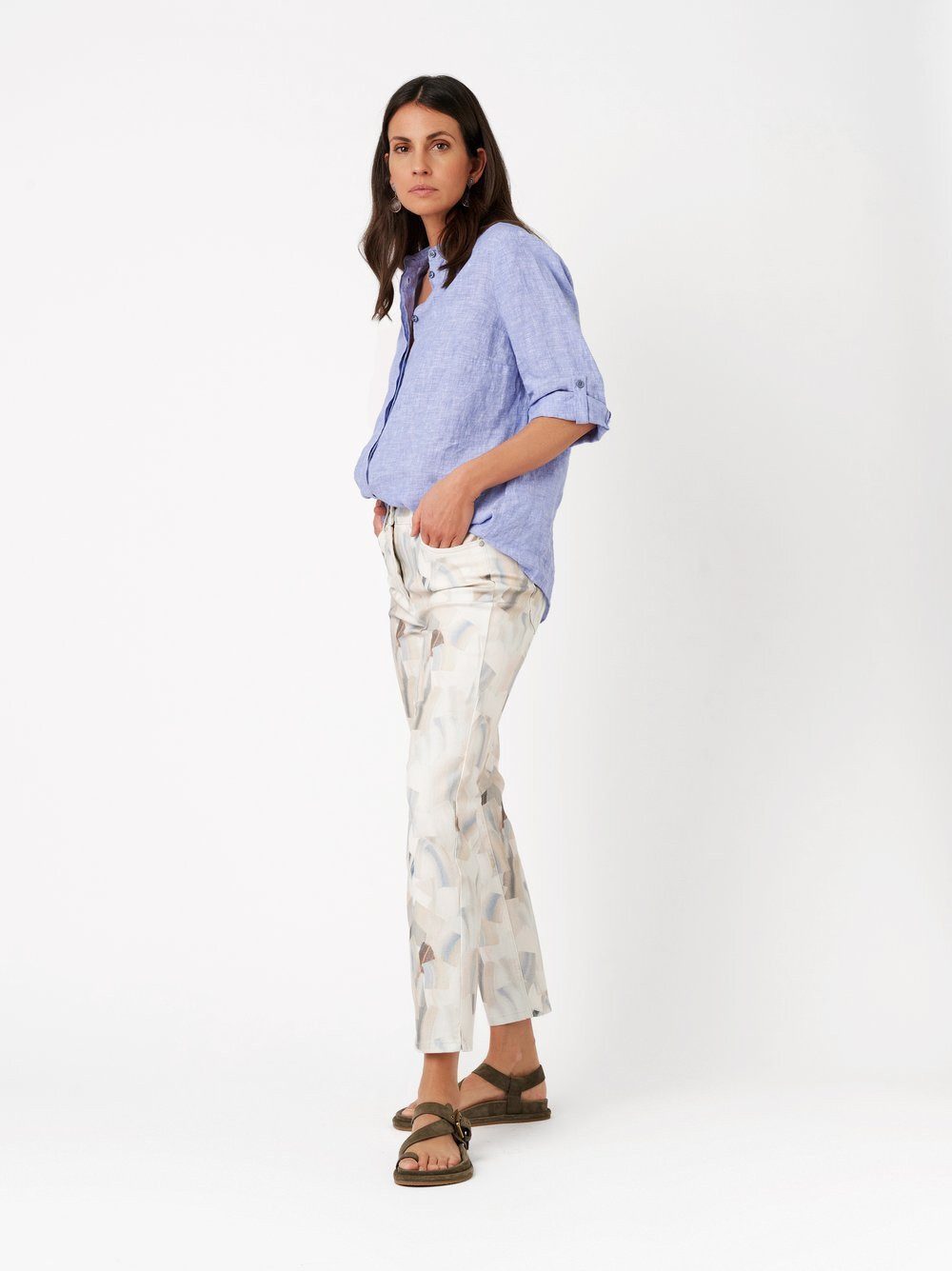 TONI Slim-fit-Jeans Be Loved 7/8 mit abstraktem Print