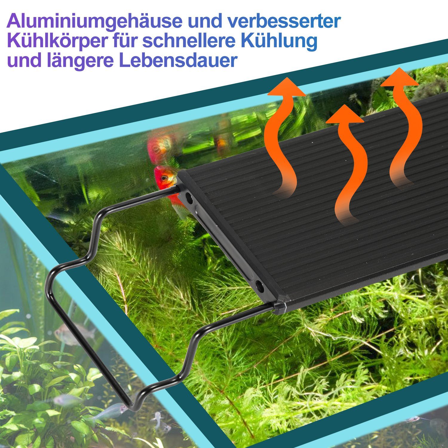 Clanmacy LED Aquariumleuchte 20W für 75-90cm LED Aquarium Beleuchtung mit timer Aufsetzleuchte, 20W für 75-90cm aquarium