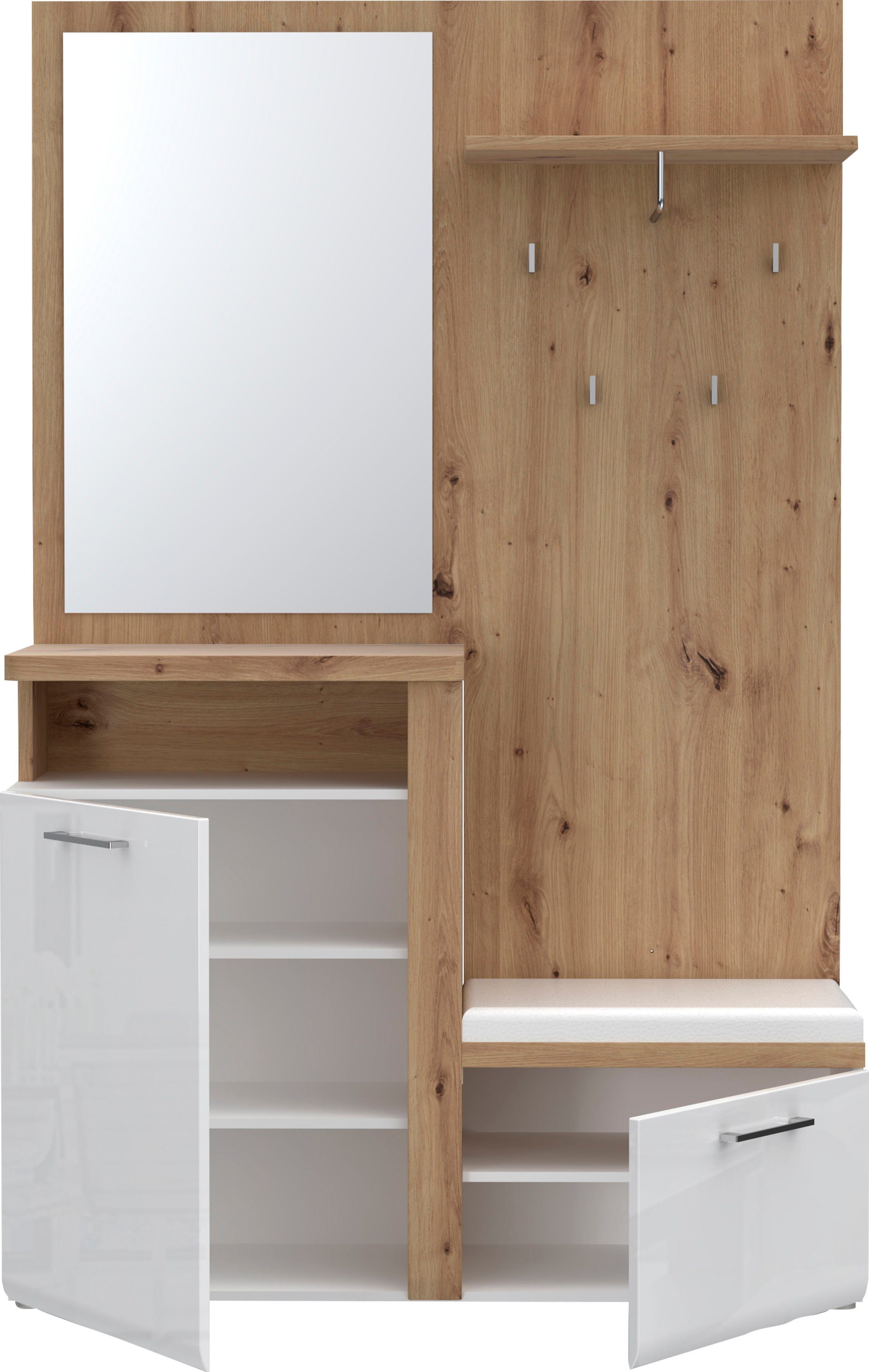 FORTE Kompaktgarderobe Tuluza Breite ca. 128,8 cm – Bild 5 von 5