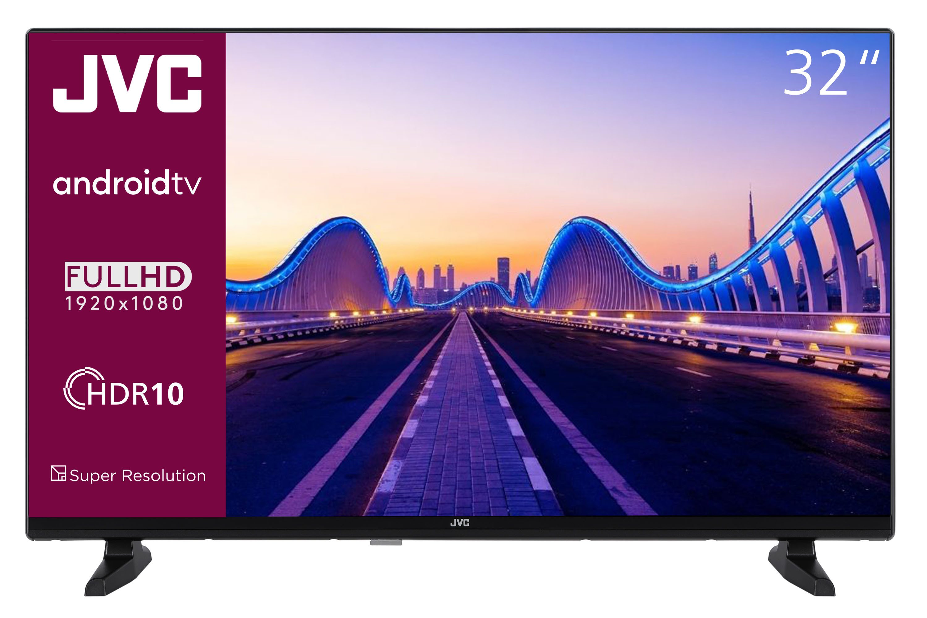 JVC LT-32VAF3355 LCD-LED Fernseher (80 cm/32 Zoll, Full HD, Android TV, Smart TV, HDR, Triple-Tuner, Bluetooth, Google Play Store, 32 Zoll TV)