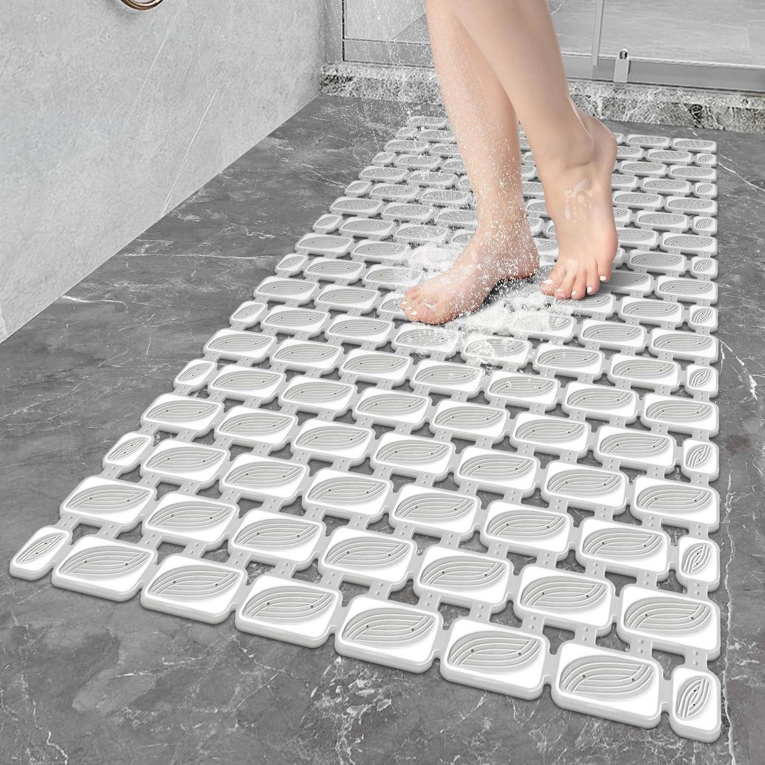 LuxusKollektion Wanneneinlage Badewannenmatte 40x70cm Hellgrau, B: 40 cm, L: 70 cm