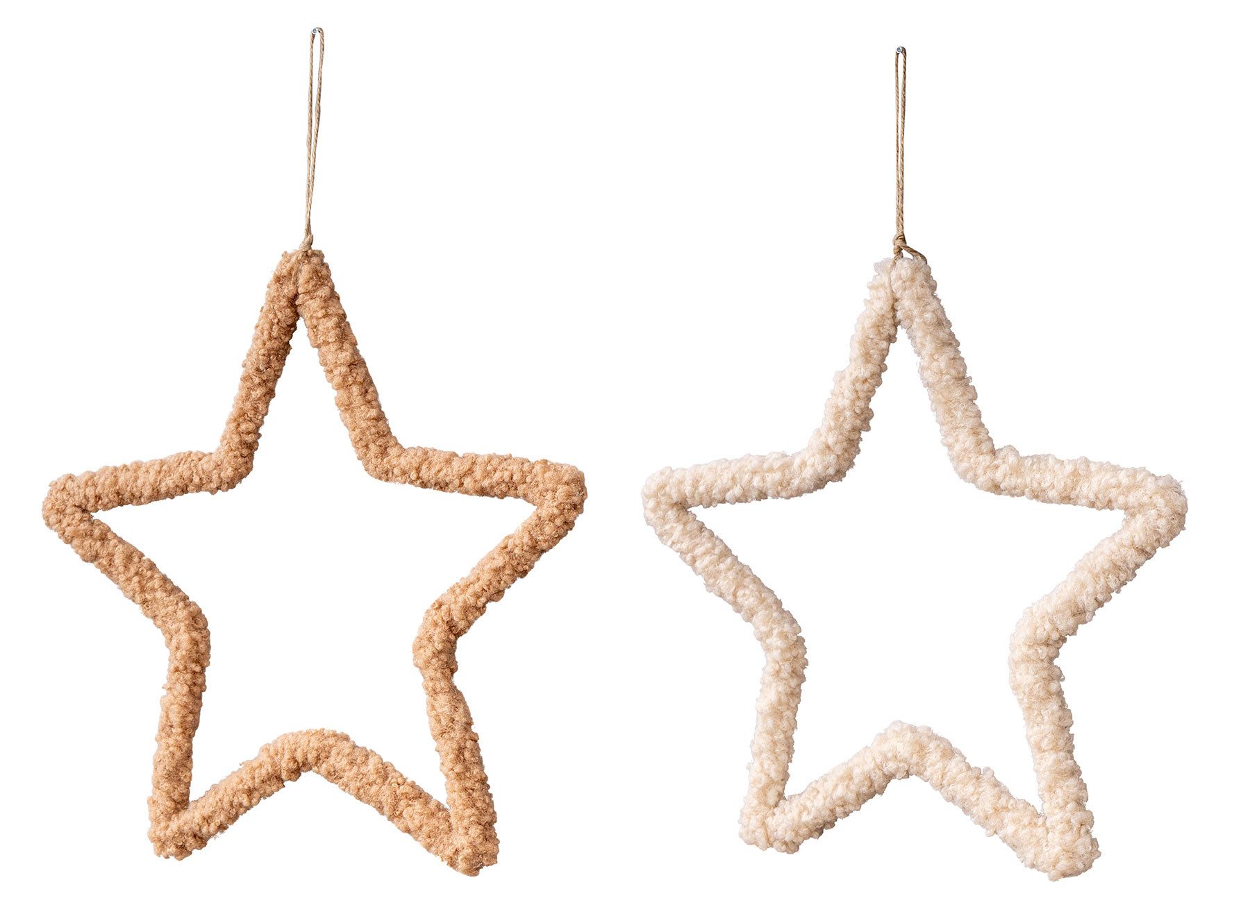 Levandeo® Dekohänger, 2er Set Deko Stern Anhänger H31cm Natur Weihnachtsdeko Fensterdeko