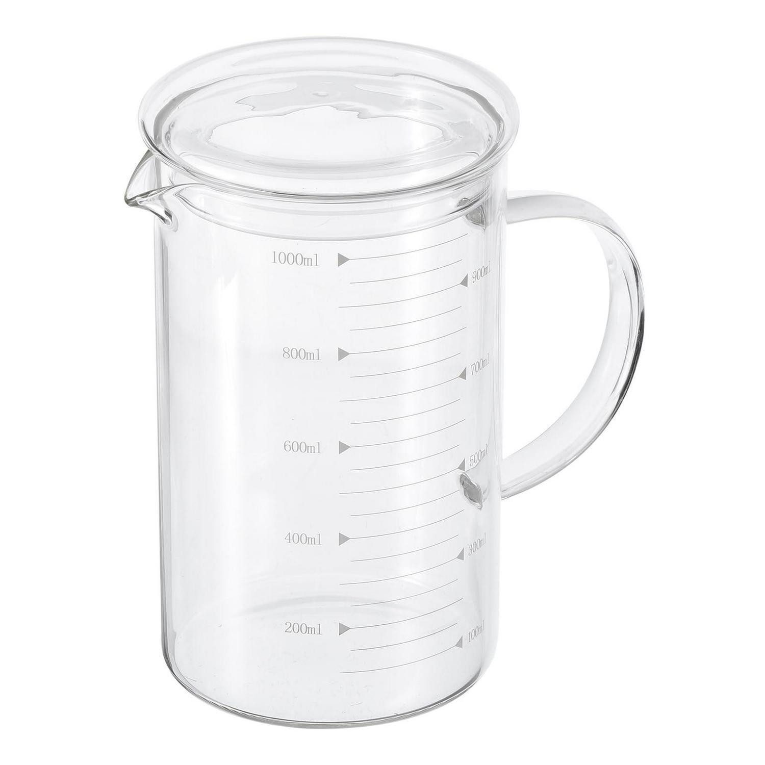 LuxusKollektion Messbecher Messbecher Glas 1000ml Borosilikat mit Deckel, Glas