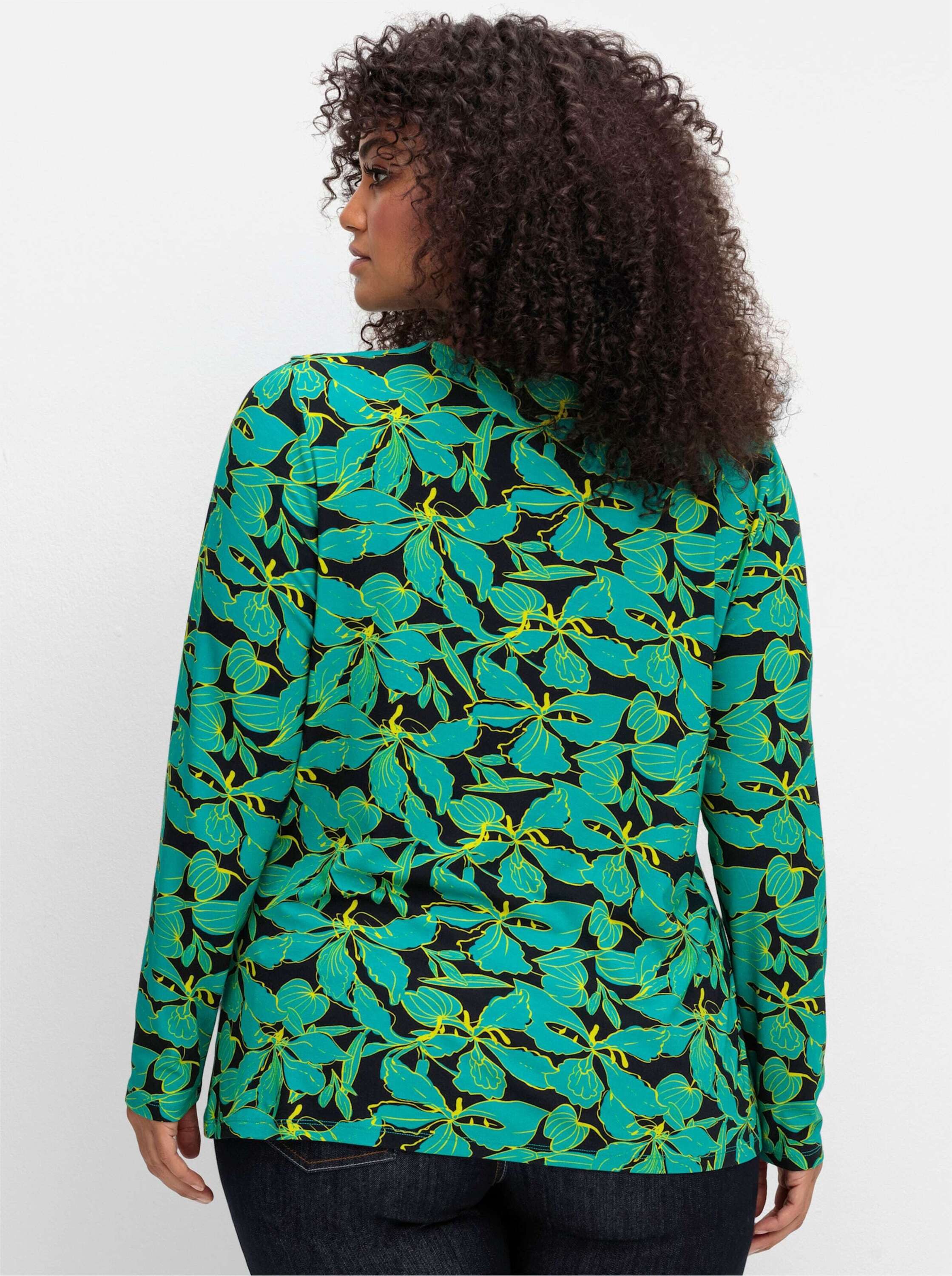 sheego by Joe Browns T-Shirt T-Shirt Langarm mit floralem Alloverprint günstig online kaufen